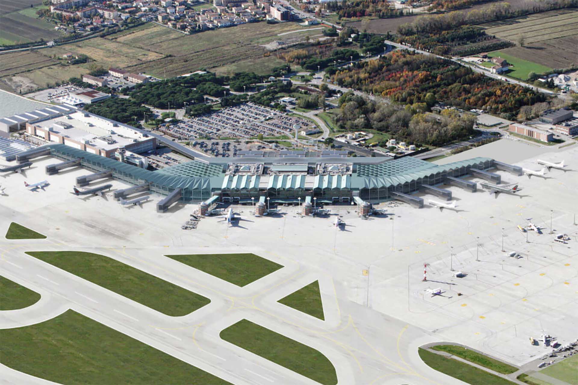 aeroporto marco polo venezia vista aerea